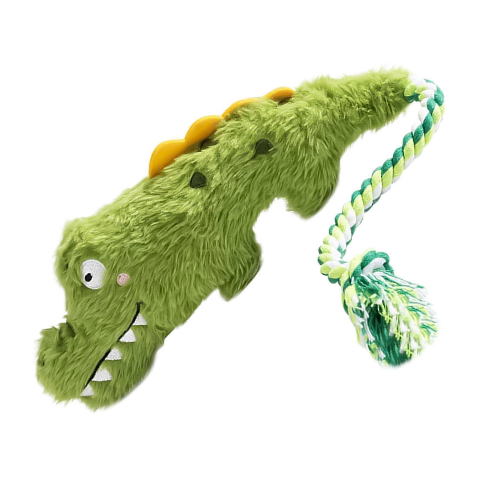 Plush Dog Toy Squeaky Crocodile Design, Interactive Chew Toy For Teething And Training, Indoor Outdoor Puppy Toy, Medium