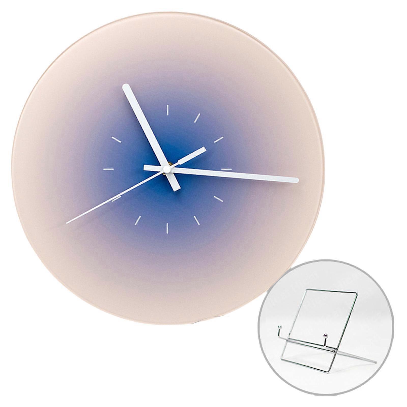 12Inch Sunset Wall Clock with Quiet Mechanism with Metal Display Stand Decorative Clocks for Living Room and Bedroom Multicolor