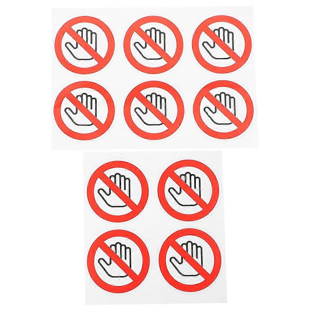 10pcs Do Not Touch Decals DIY Round Vinyl No Touching Decal Warning Labels