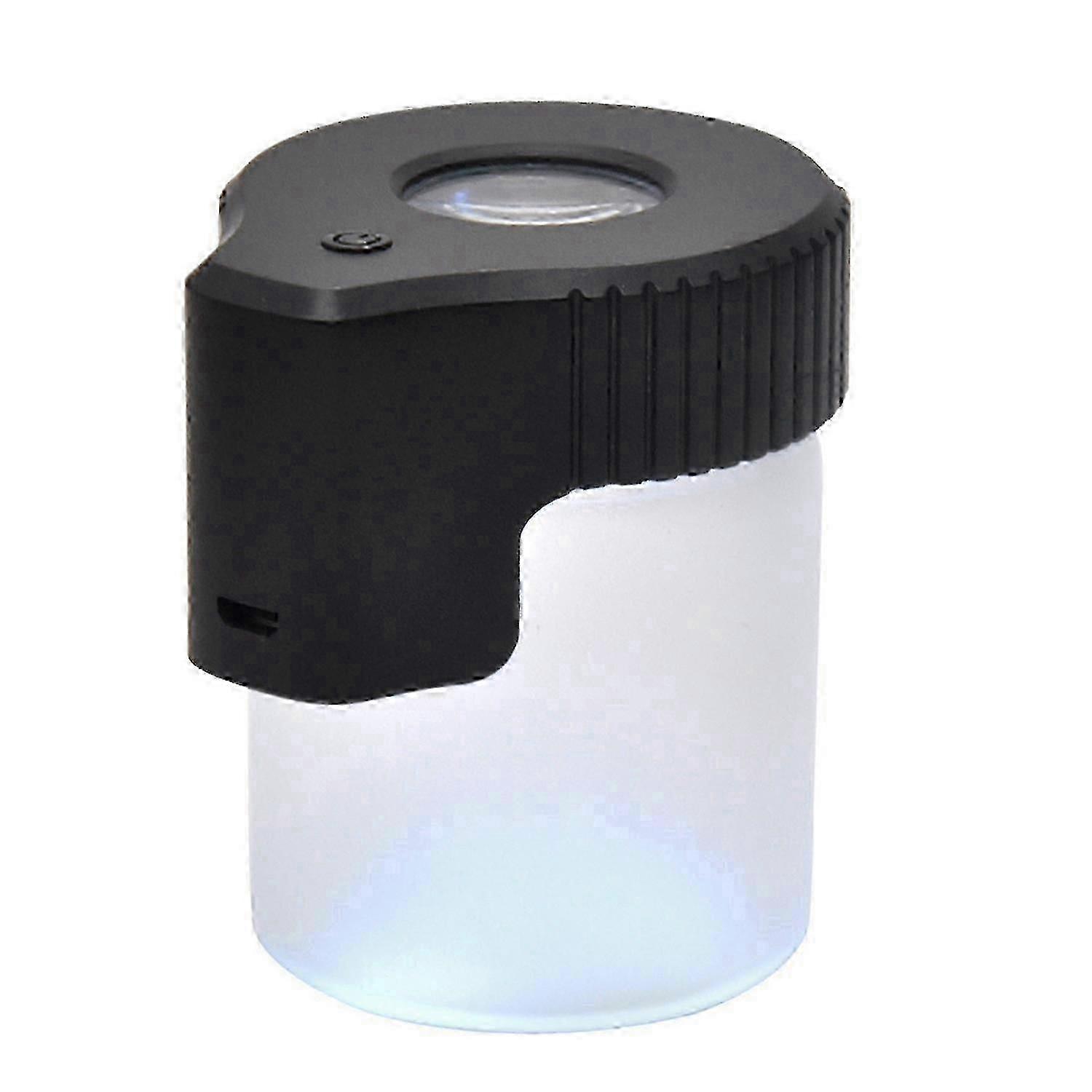 Transparent LED Glass Seal Storage Jar Light-Up Airtight USB Rechargeable Optimal Light Magnifying