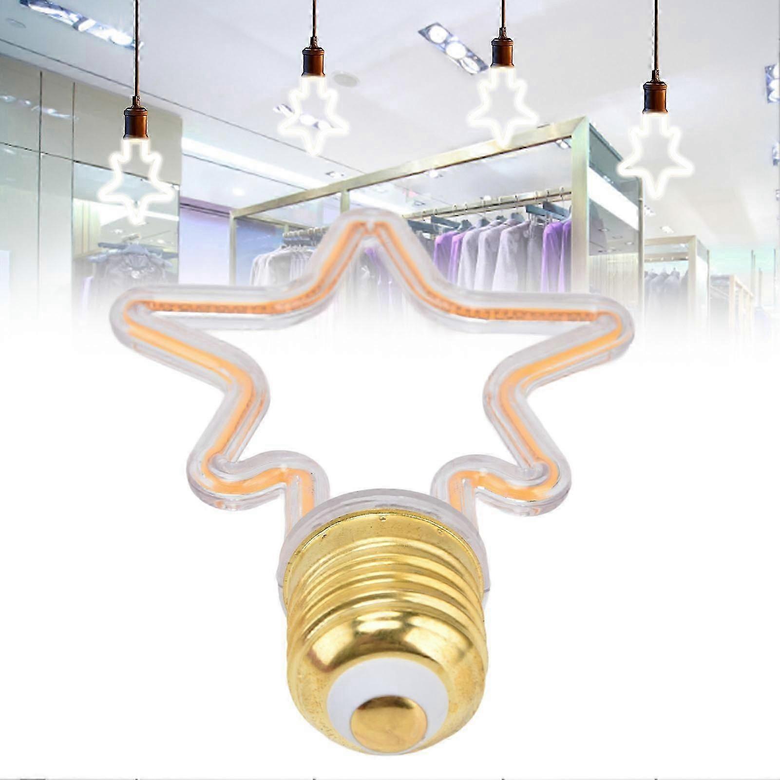 LED Light Bulb E27 Thread Socket Star Line Shape Retro Home Decoration Holiday Lighting Decor
