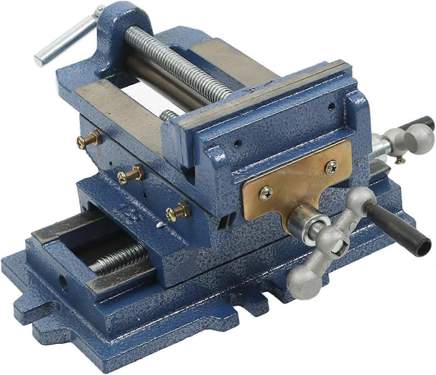 Genrics 5 Inch Cross Slide Drill Press Vise, Heavy Duty Benchtop X-Y Compound Vise Compatible with CNC Milling & Drilling Machines