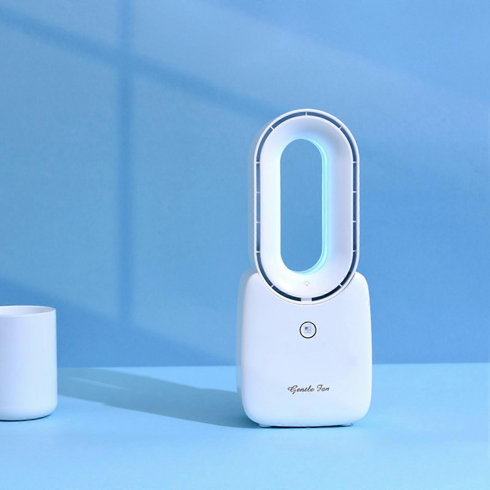 Kayannuo Portable Cool Fan, USB Bladeless Rechargeable with Timing & Atmosphere Lamp, compatible with Car, Office, Bedroom