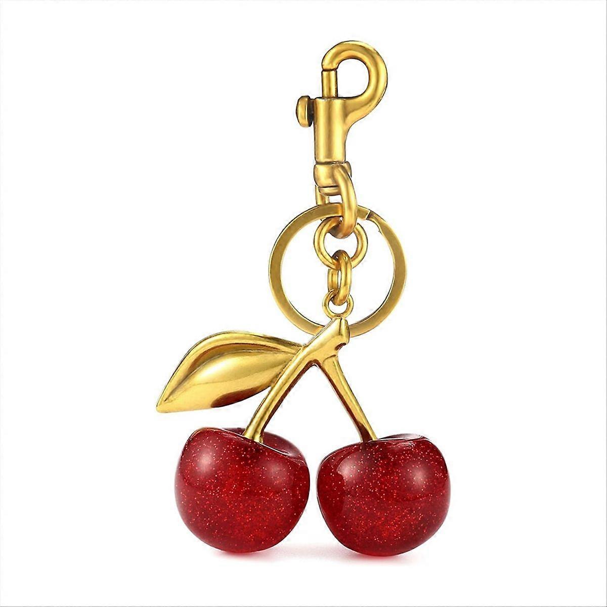 Cherry Bag Charm and Keychain Accessory Purse Charm -Perfect Fashion Addition for Everyday Style and