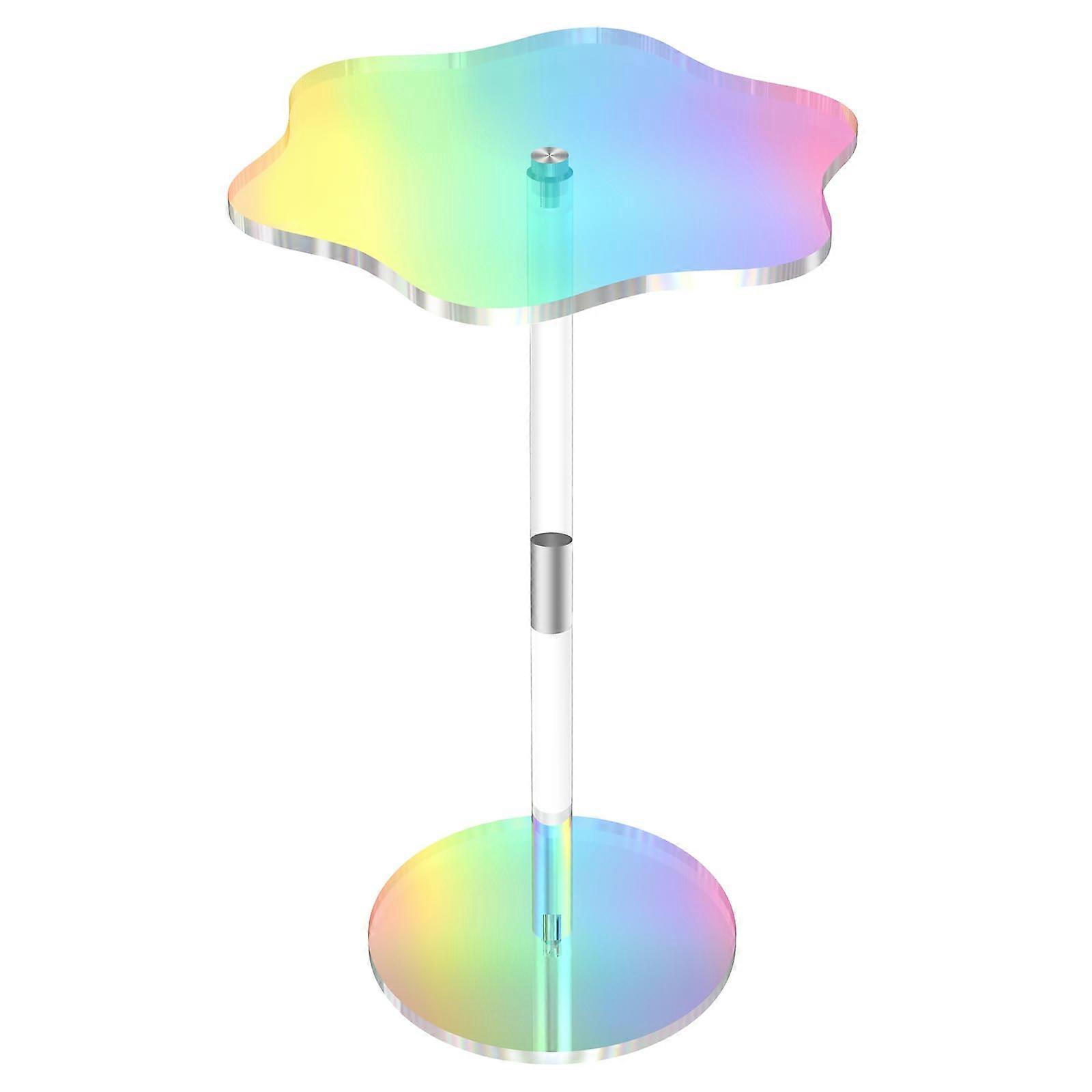 Rainbow Clear End Table Small Acrylic Side Table 13.8 x 12.2 In Height 21.3 In Modern FlowerLike Shape Drink Table