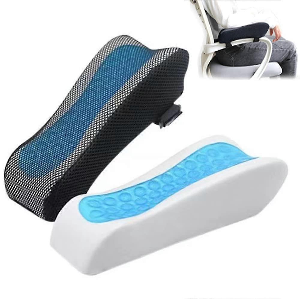 Armrest Pads Memory Foam Elbow Cushions For Office Chair Universal Fit Gel 2 Pack