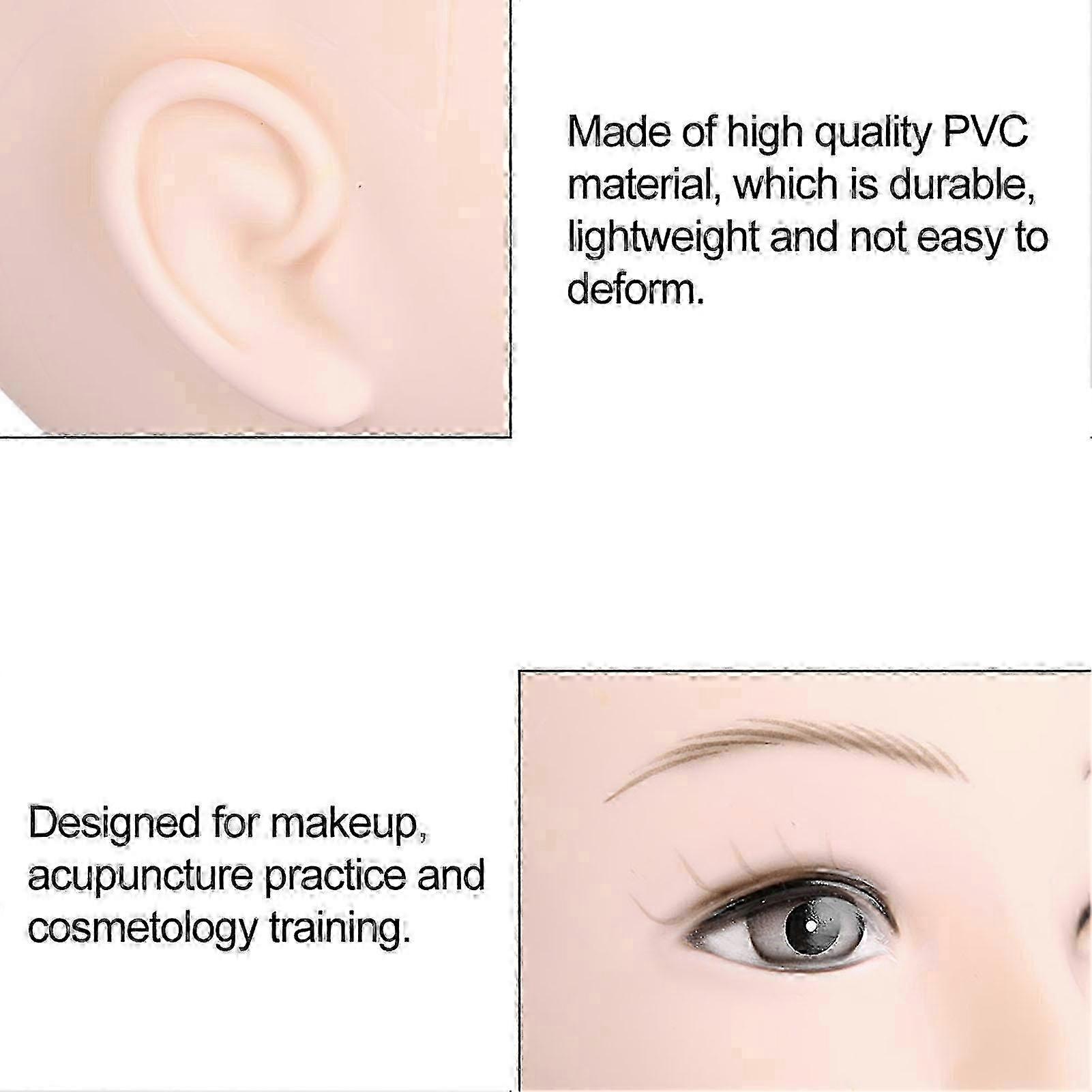 Soft PVC Mannequin Head 27cm for Makeup, Wig Display, Training