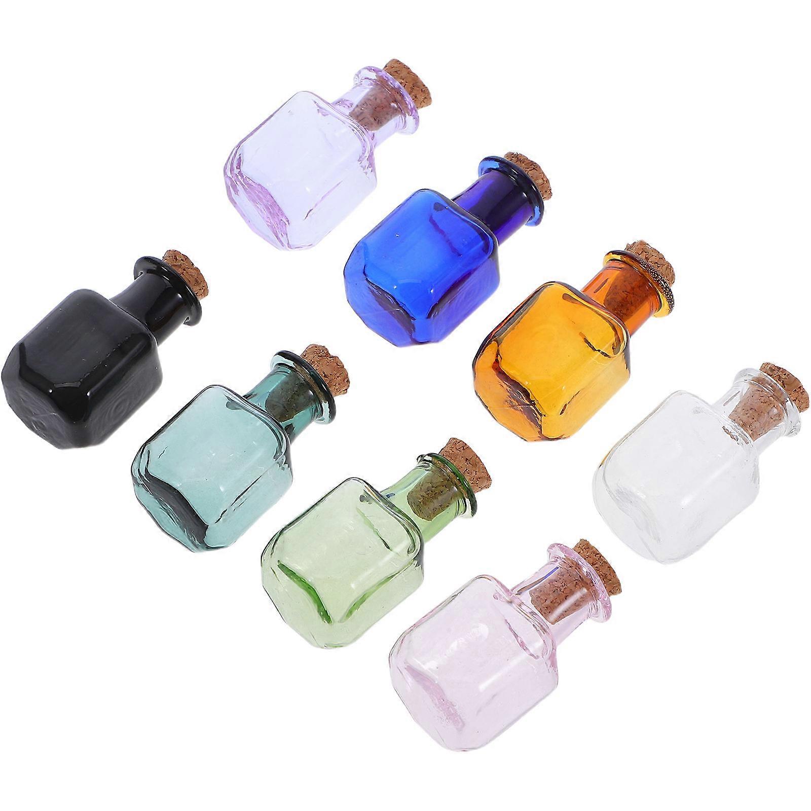 Mini Wishing for Party 8Pcs Square Glass Vials with