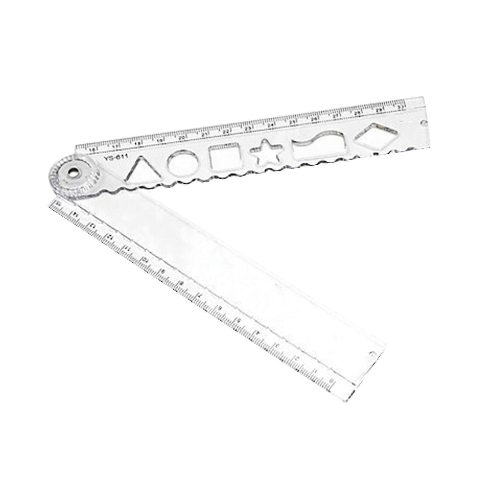 Clear Acrylic Folding Ruler With Sliding Cutting Edgeds For Precise Paper Trimming Office School Craft Projects Multicolor