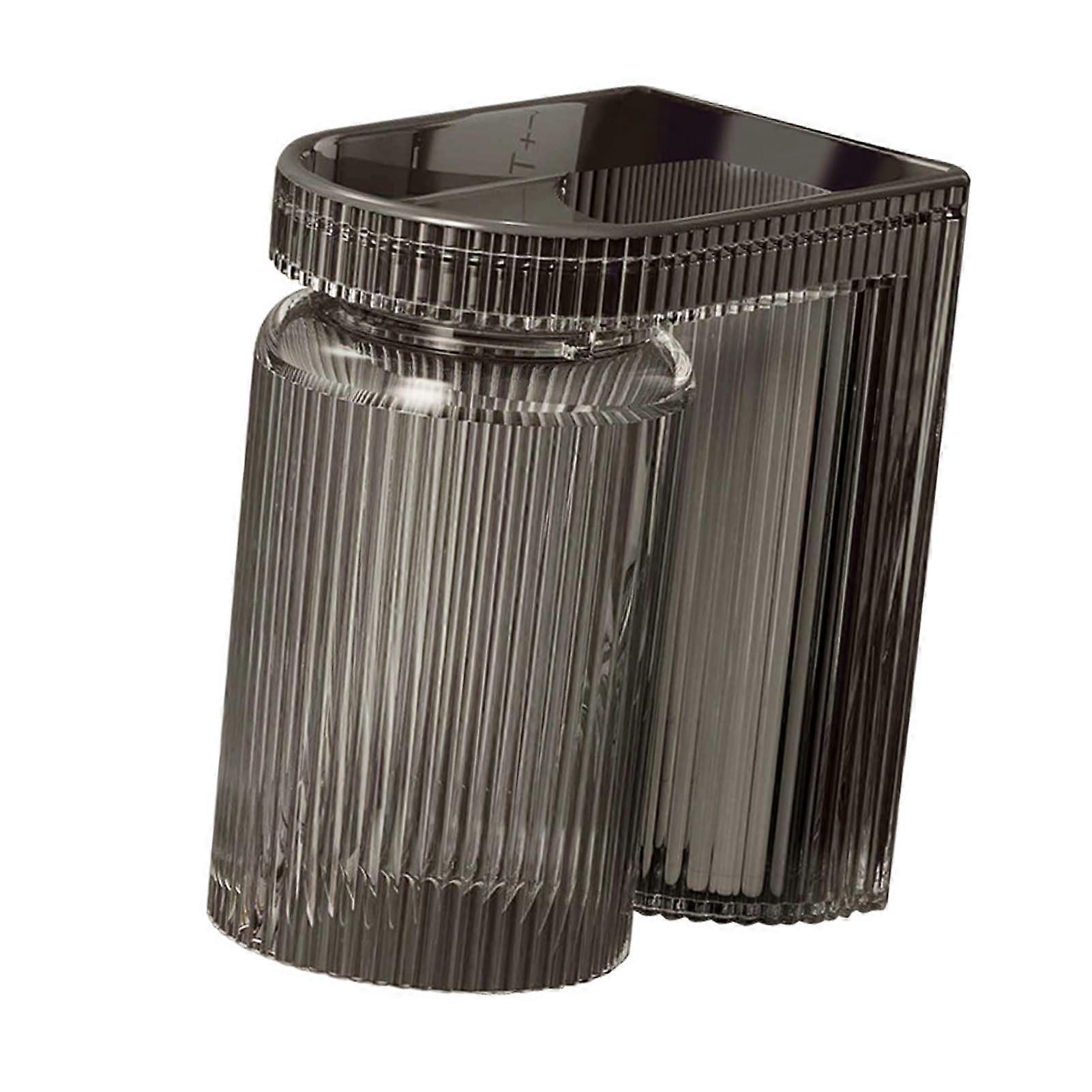 Wall Mounted Toothbrush Holder with Toothpaste Dispenser, Space Saving Bathroom Organizer, Black