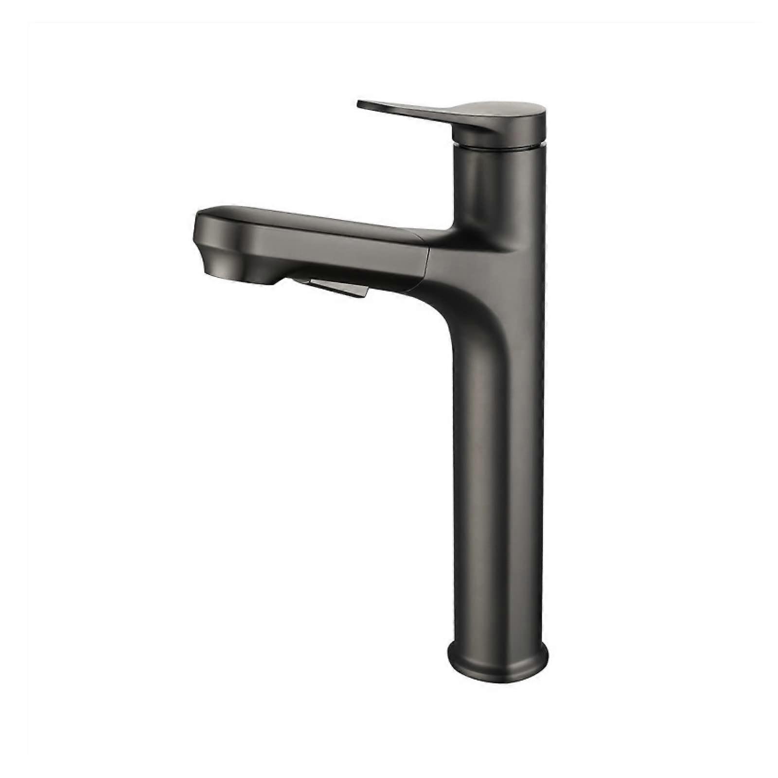Sink Tap With PullOut Sprayer Basin Mixer DualMode PullDown Hot Cold AntiSplash SingleHandle Lavatory Faucet Black