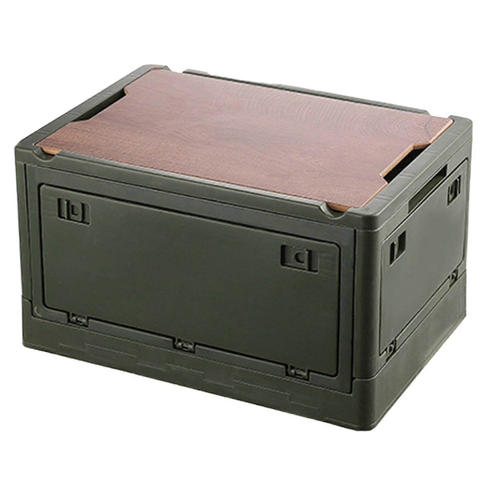 Camping Storage Box Vehicle Trunk Organizer Green1 Large Capacity Durable Plastic