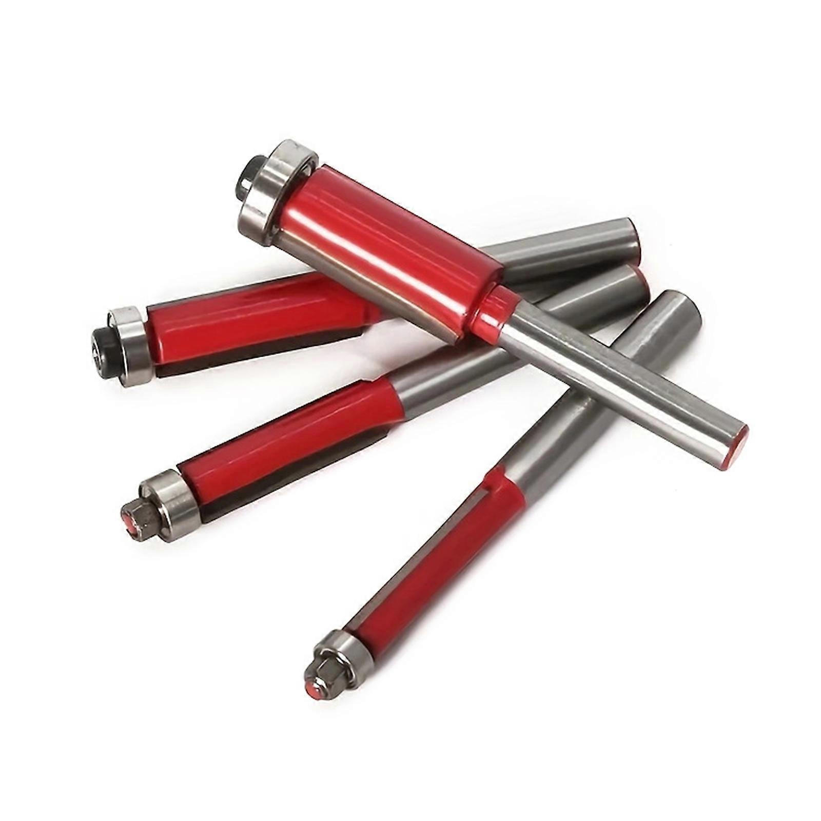 4pcs Durable Router Bit Carbide Steel Edge Trimmer Set with Anti Rust Coating for Home and Professional Carpentry Tasks Multicolor