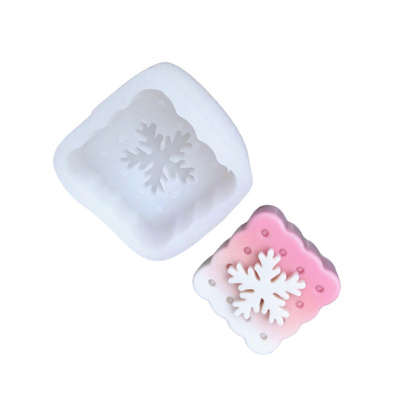 Embossed Snowflake Silicone Candle Molds Easy Demolding Baking Tool For Making Candle Soap Chocolate Holiday Decoration Multicolor