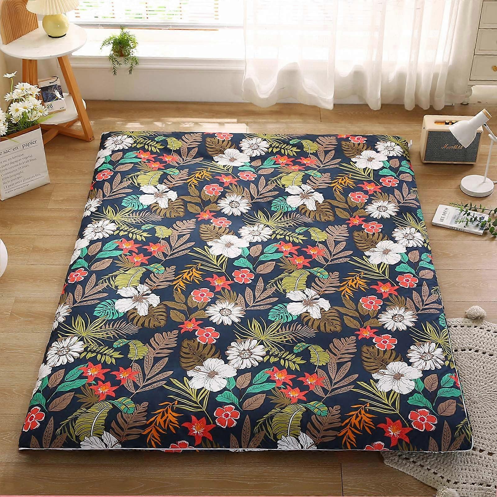 Housse de matelas futon avec fermeture éclair, 100 % coton, protège-matelas japonais tatami shikibuton, lavable en machine, 90 x 200 cm, réf. : 9246