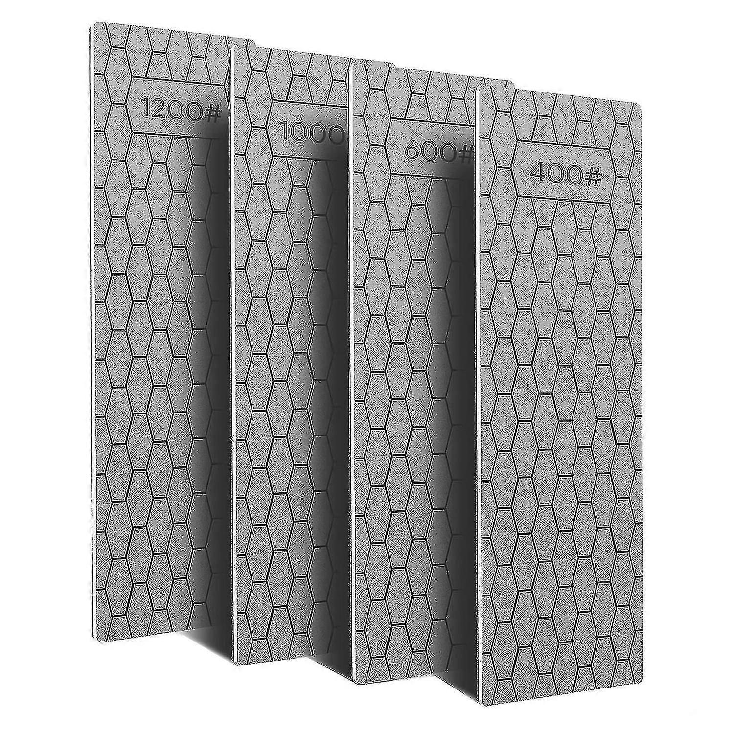 4 Pcs Diamond Sharpening Plate Set, Diamond Sharpening Stone With Honeycomb Surface, 400/600/1000/1