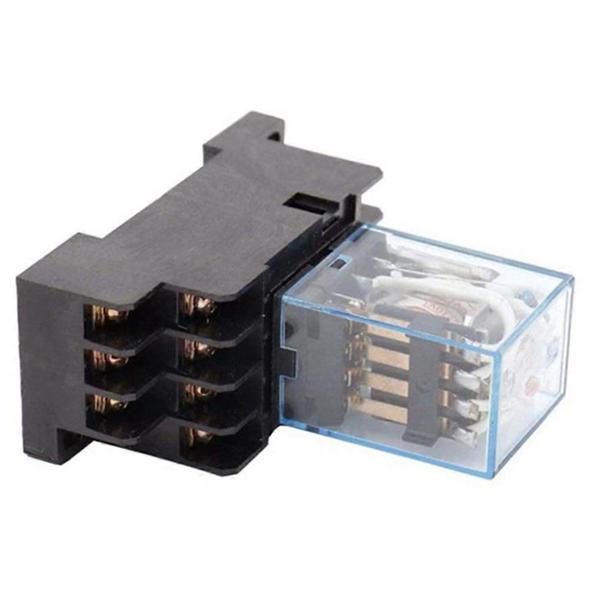 5pcs MY4NJ Power Relay AC220V 14PIN DPDT DIN Rail Mount with Socket Base Industrial Control Relay
