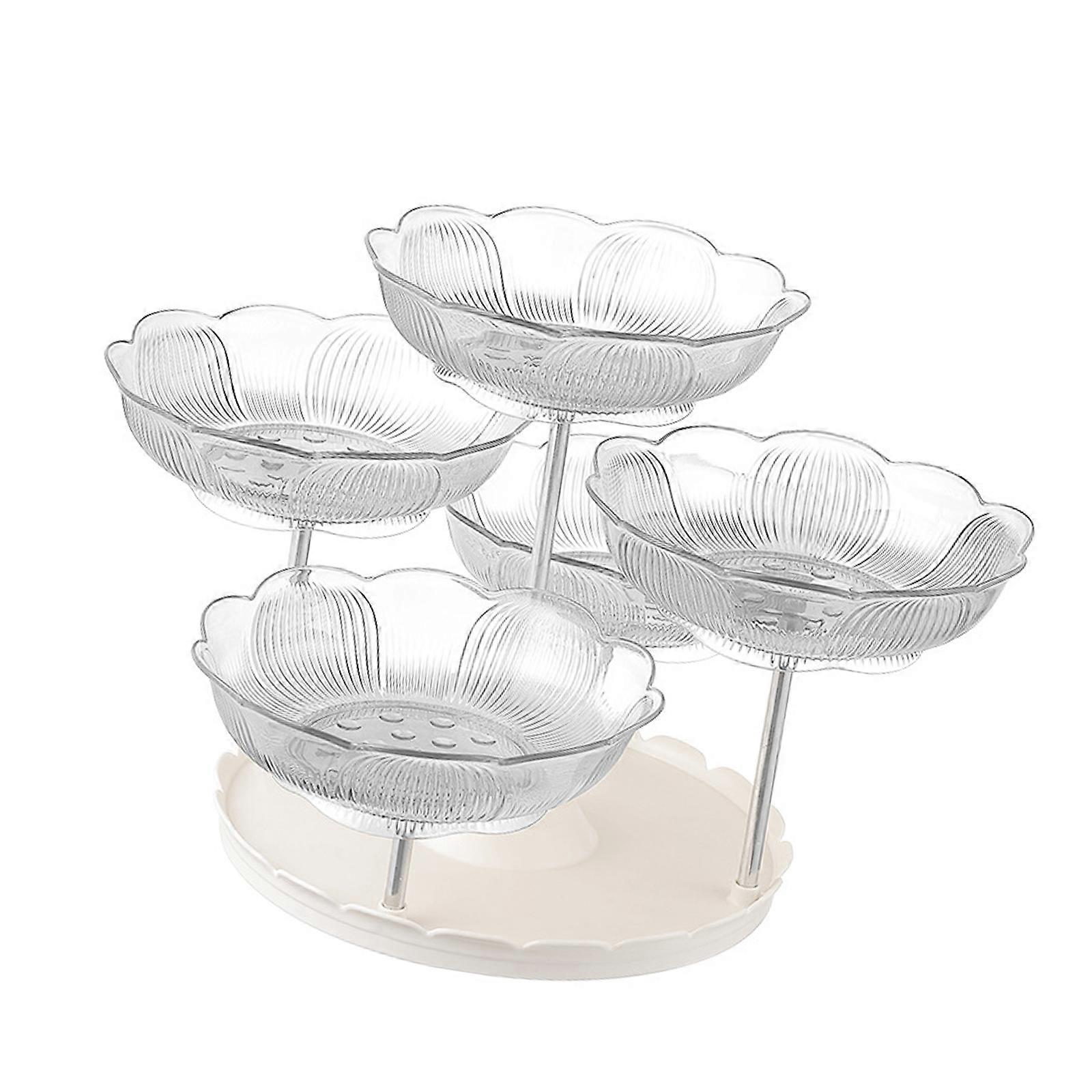 Convenient Serving Tray Rotating Display Stand Multilayer Fruit Holders Perfect for Kitchen and Professional Catering  transparent