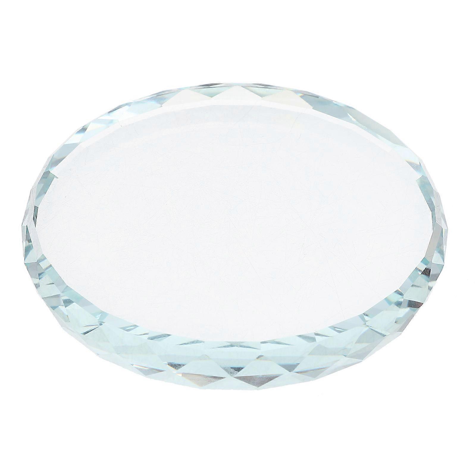 Round Display Base for Storage Use with Transparent Glass Material