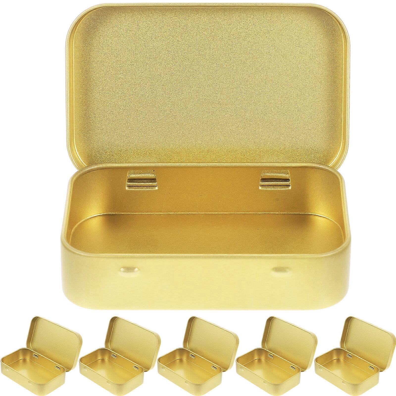 6pcs Clamshell-type Tinplate Storage Box Candy Tins Rectangle Tinplate Boxes Gift Tins