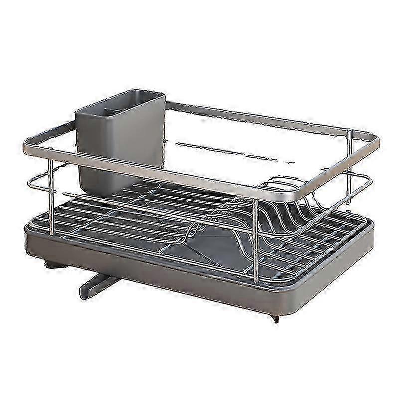 w Dish Storage Rack Dish Drying Rack for Kitchen Counter Large Dish Rack with Drainboard Rustproof Dish Drainer Chopstick Holder