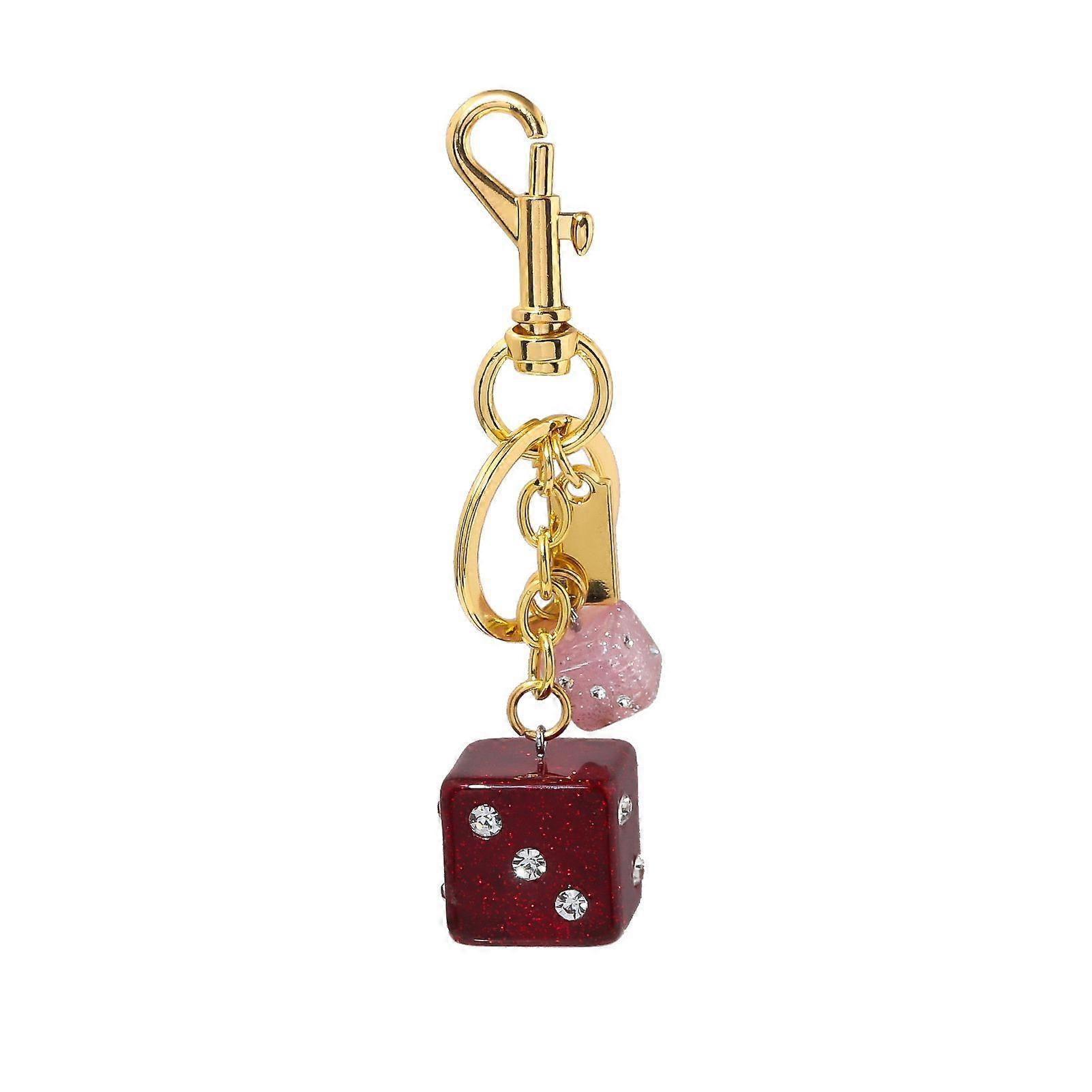 Bag Keychain Irregular Shape Dice Design Daily Use Keyring Pendant Fashion Accessory for Bag Wallet Backpack