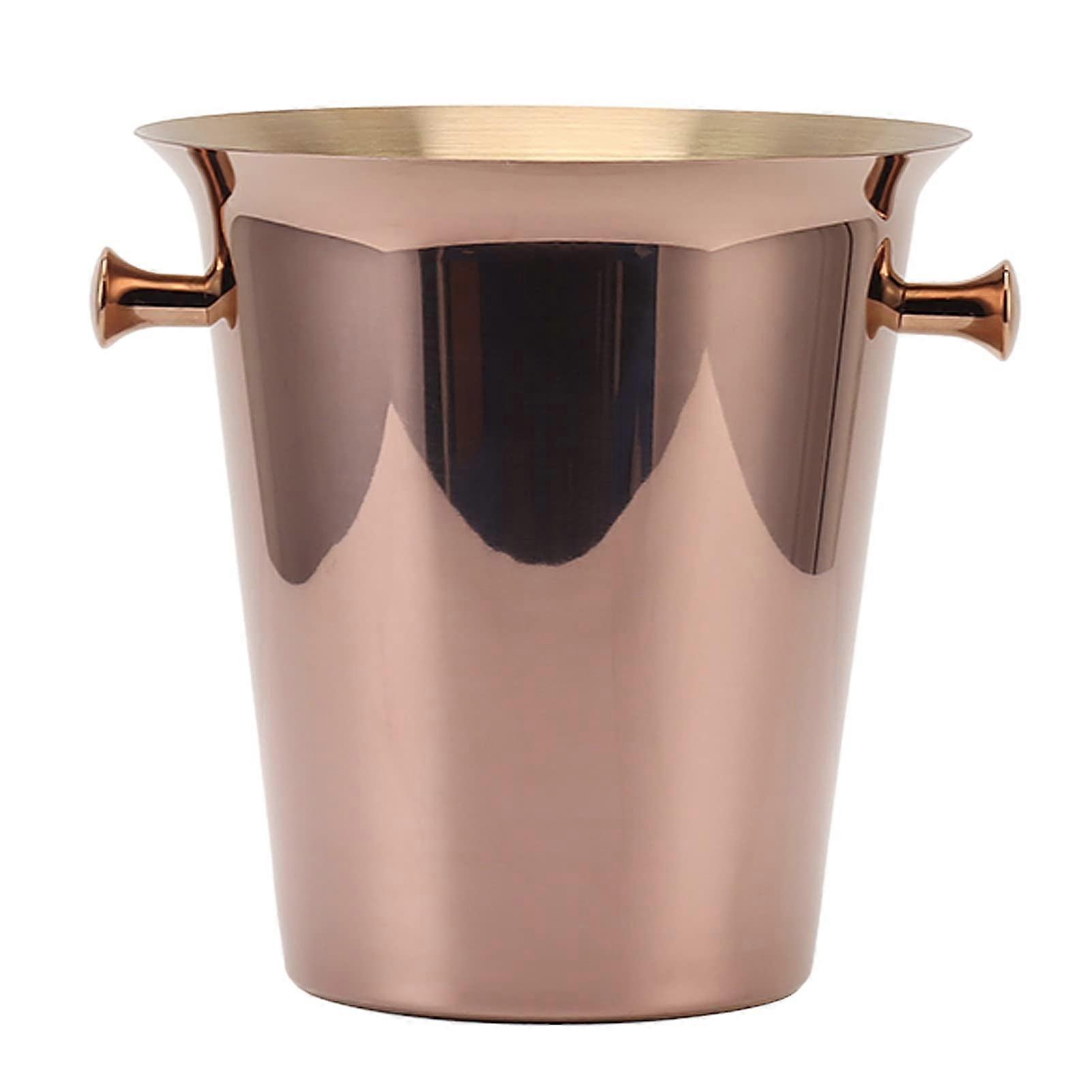 5L Stainless Steel Ice Bucket with Handles, Large Capacity Rustproof Cooler for Beer Wine Parties
