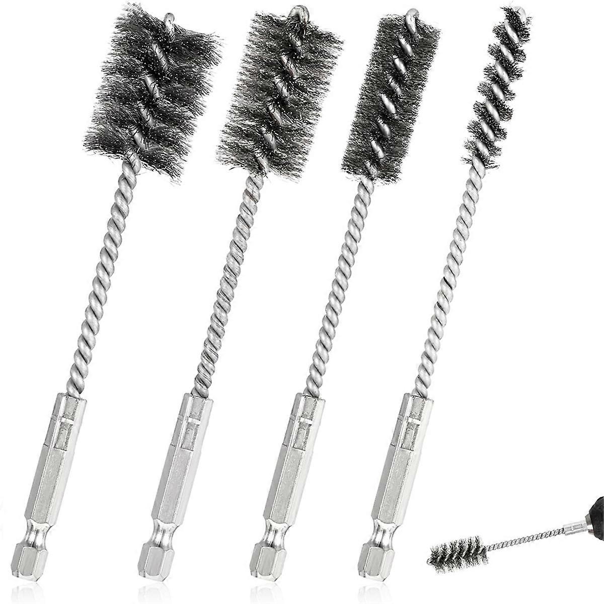 4 Pcs Wire Brushes for Drill Stainless Steel Bore Brush Set