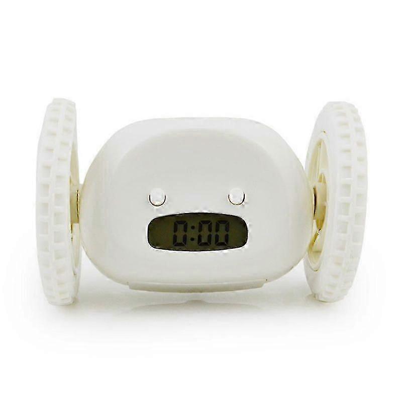 Escape running rolling alarm clock on wheels digital clock