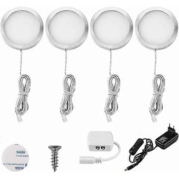 Rechargeable LED Cabinet Light 4 Pack, Compatible with Wardrobe, Kitchen, Corridor, Cold Light