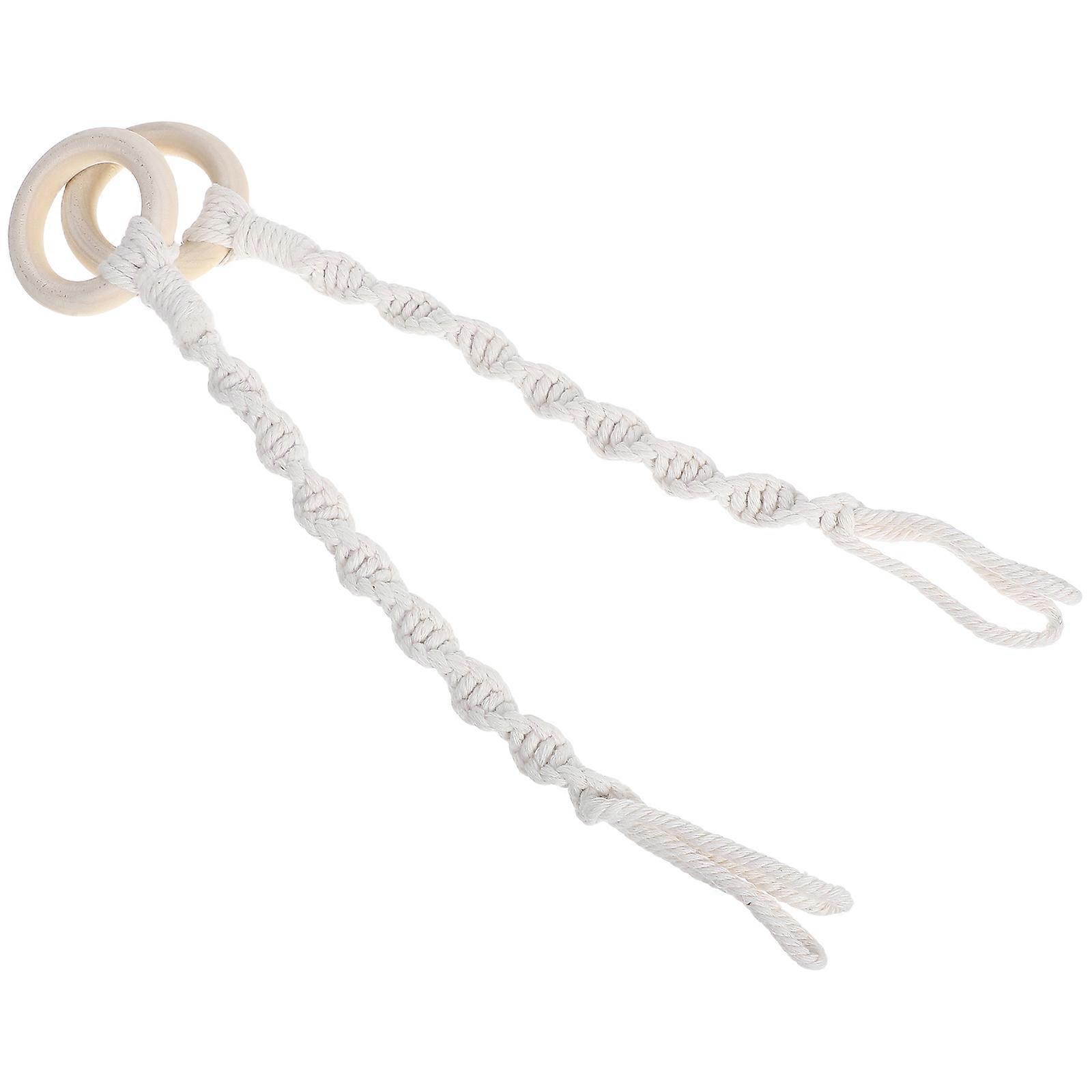 Boho Style Macrame Plant Hanger Extender with Cotton Rope 2Pcs Beige