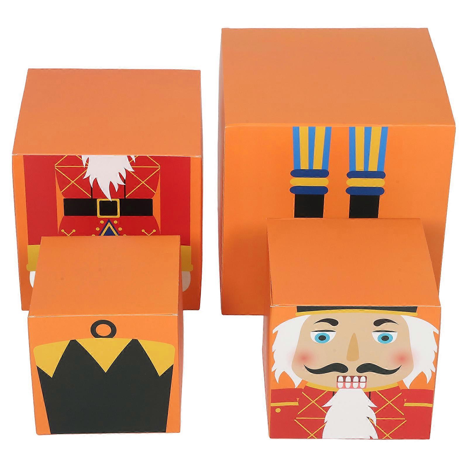 Nutcracker Stacking Boxes for Storage 1Set Orange Paper Stackable Boxes