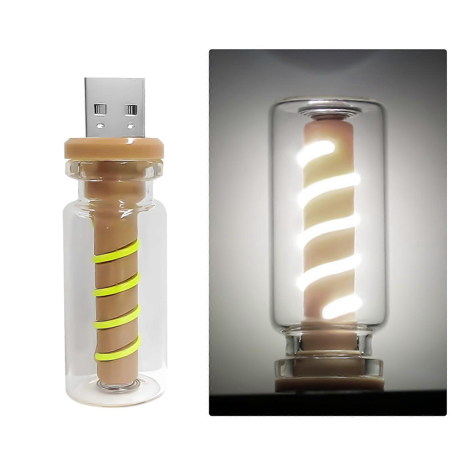 USB Ambient Light for Car with Touch Dimmable Control, Retro Glass Bottle LED, White