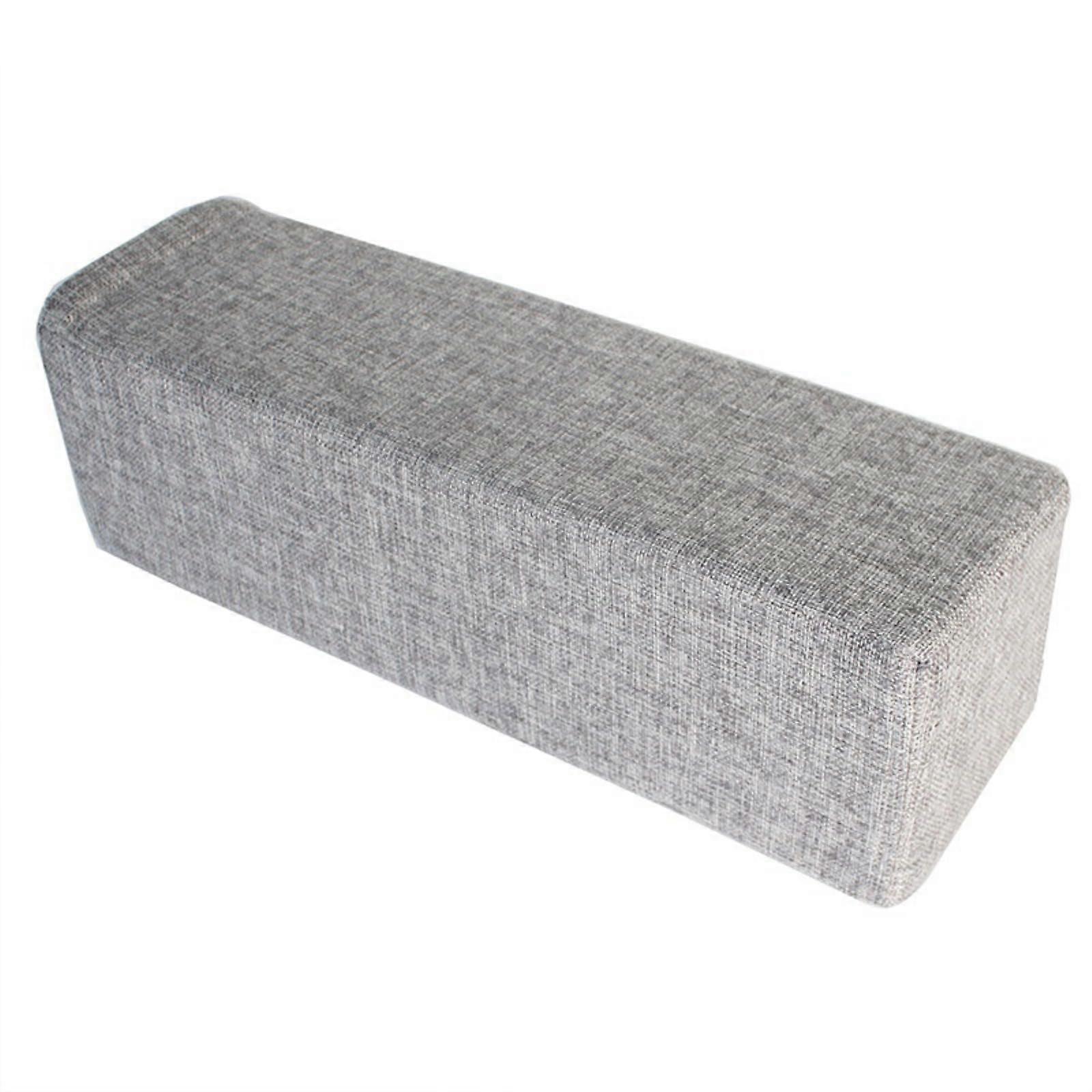 Sofa Armrest Cushion with Thick Foam Support, Removable Linen Cover, Light Grey 7.9x7.9x19.7in