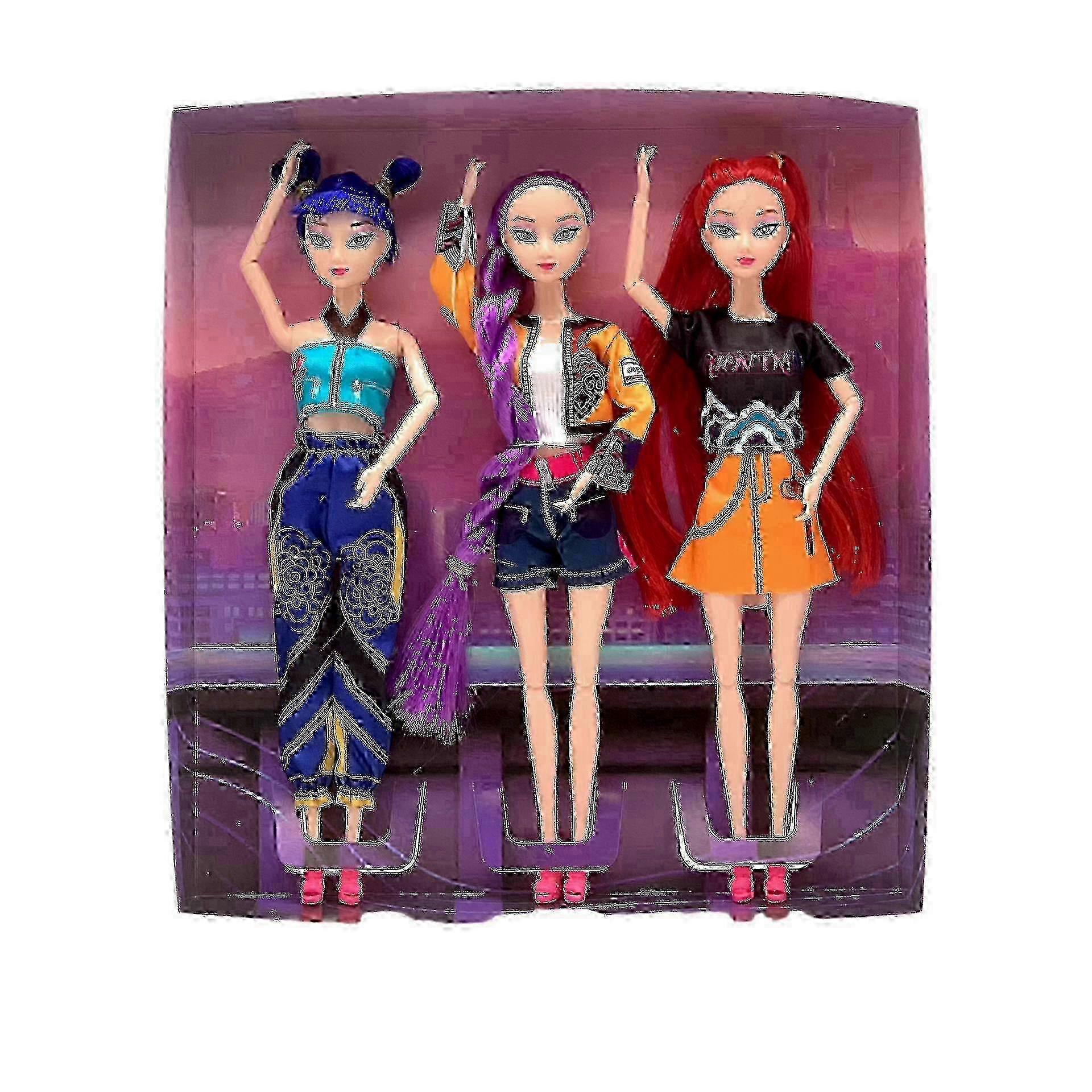 Set di 3 bambole K-POP Demon Hunter da 11" in vinile LumimiraZoe