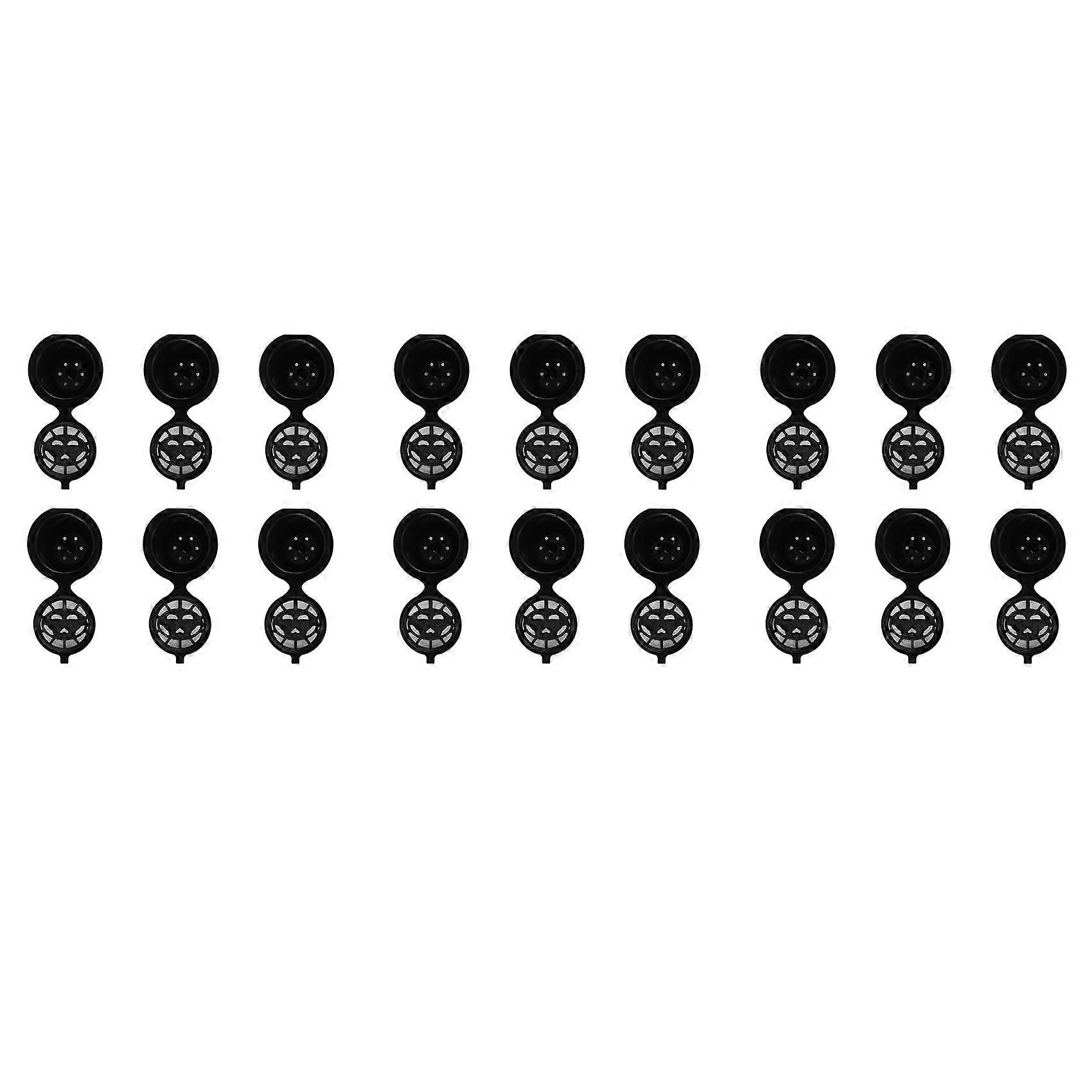 Reusable Nespresso Capsules Filter Compatible with Nespresso Coffee Machines with Coffee Spoon Brush (18, Black)