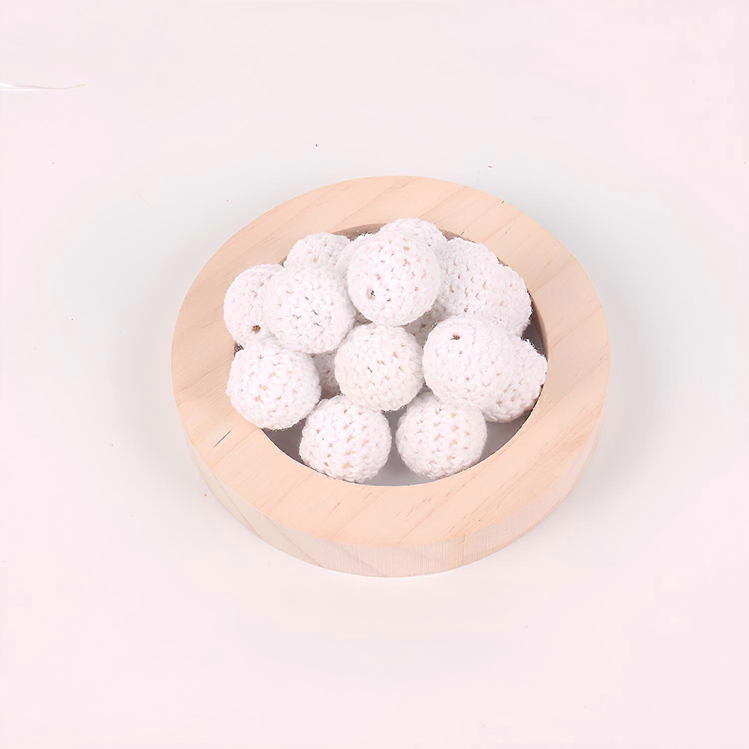 20mm Crochet Cotton Yarn Beads – 30-Piece Handmade Soft Thread Balls for DIY Jewelry, Crafts, Accessories – Multiple Colors