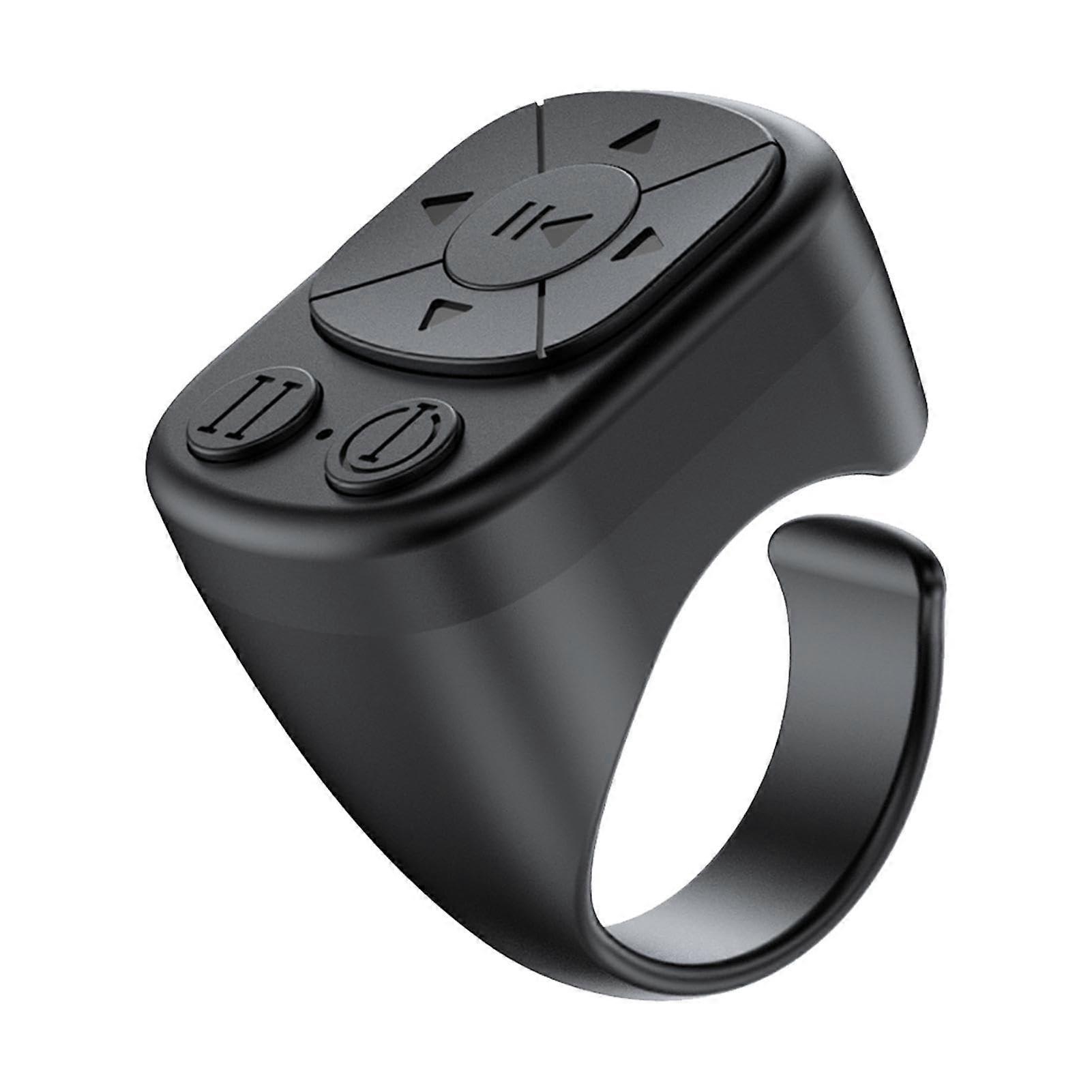 Bluetooth Remote Control FingerRing Wireless Page Turner for Smartphones and EReaders, Black