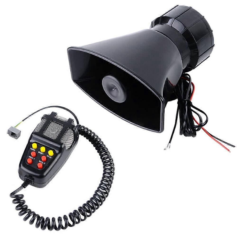 12V 100W 7Tone Car Siren Horn Emergency Warning Speaker with Loud PA Microphone System