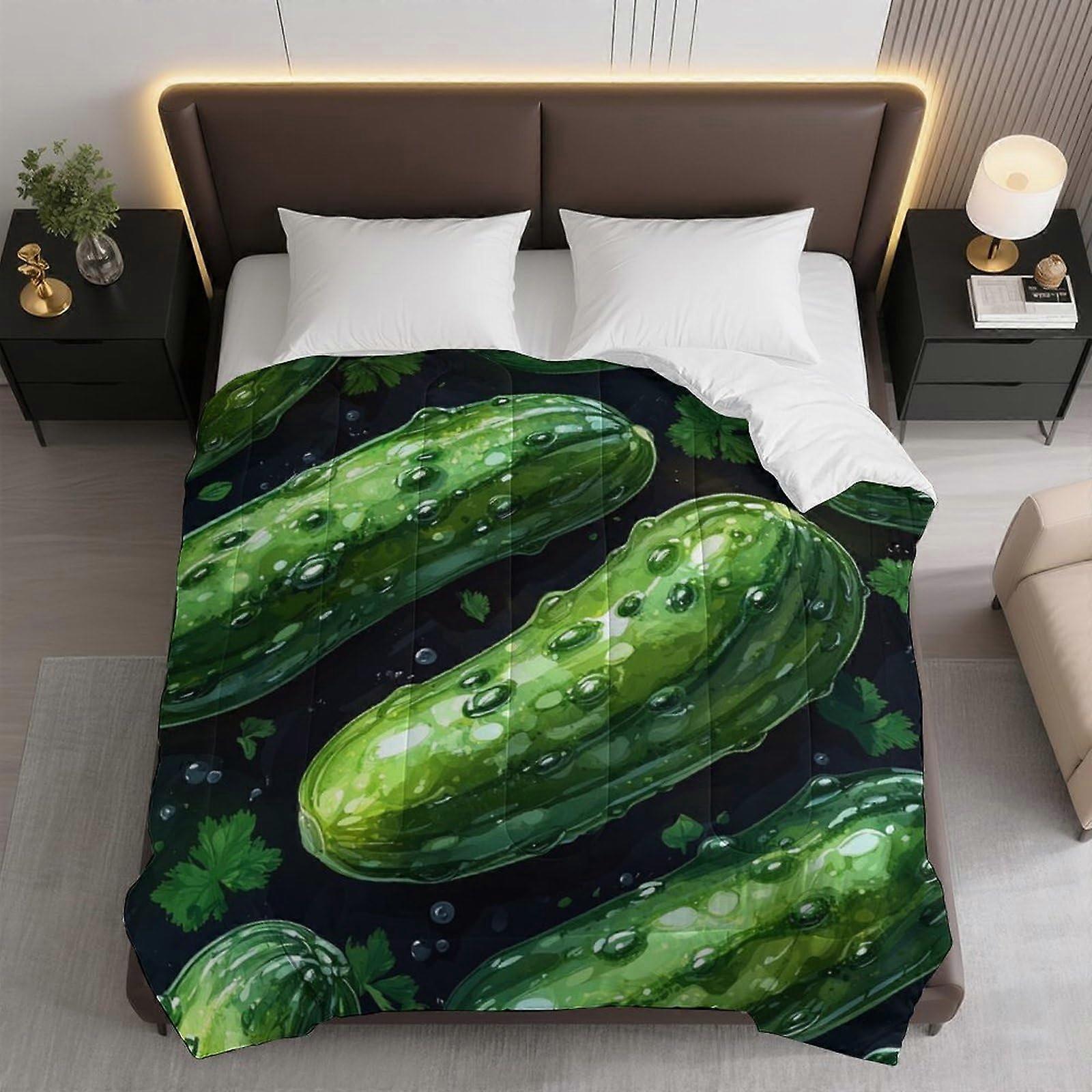 Comforter Bedding Set Cucumber Pattern Soft Warm Polyester Quilt 155x220cm AllSeason Use
