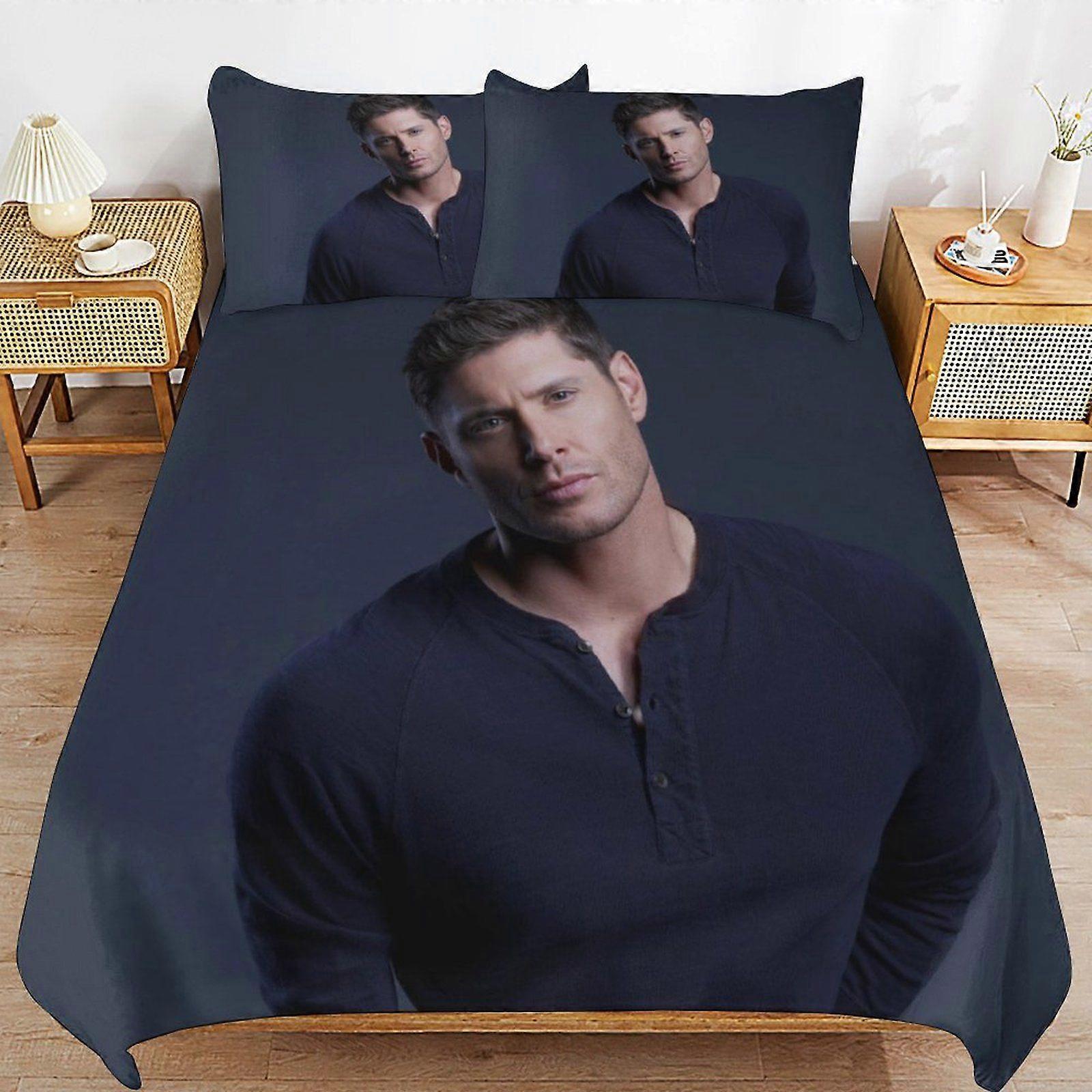 Jensen ackles Consistent Soft Layer Machine Wash Safe Threaded Finish Duvet Cover Sets Comfortable Bedding