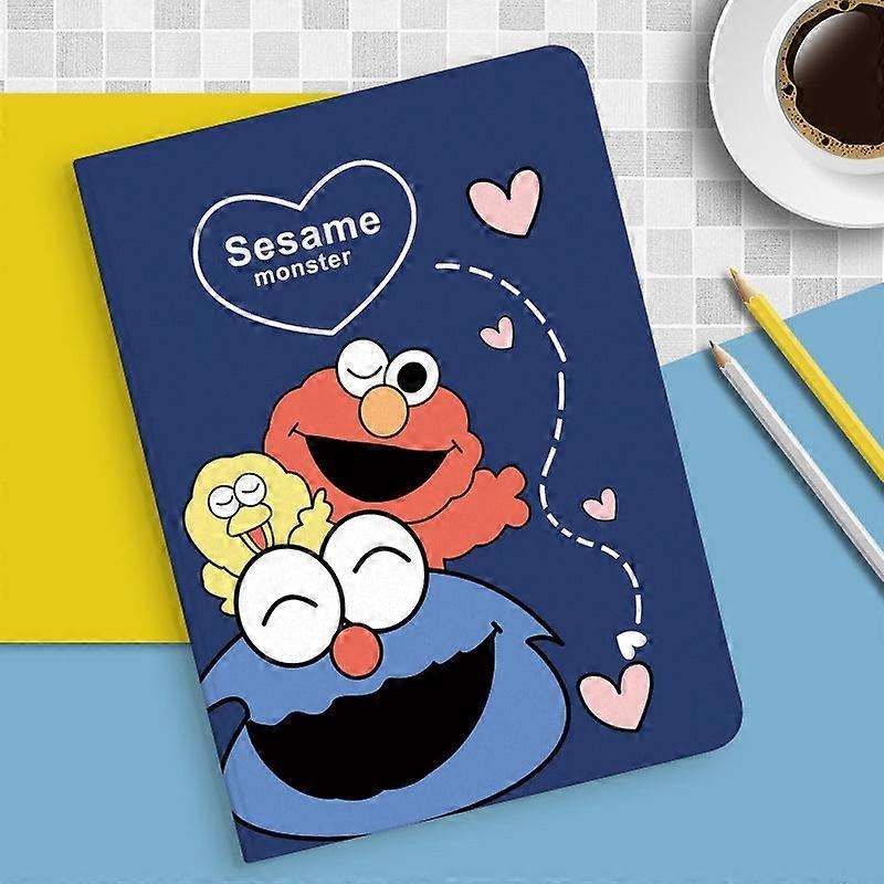 Capa elegante para iPad de 10,2 polegadas com desenho animado do Monstro da Vila Sésamo em silicone (nº 1823)