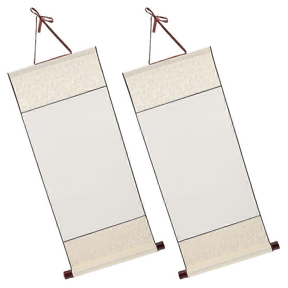 Blank Calligraphy Scroll Paper for Painting Use 2Pcs White Multi-Function Paper
