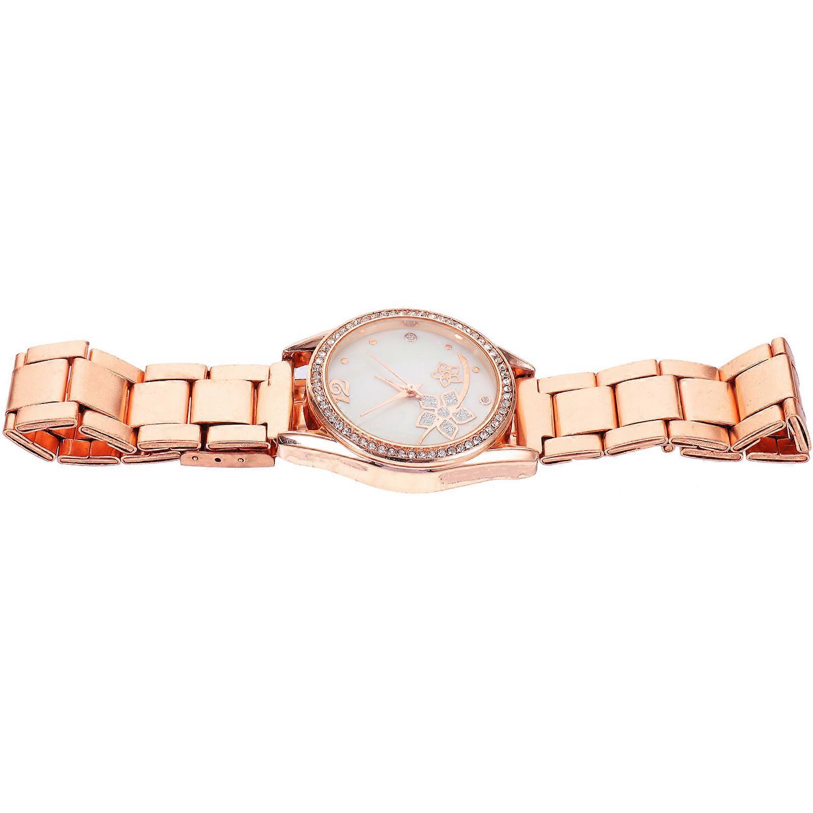 Wristwatch for Timekeeping with Alloy Strap Rose Gold