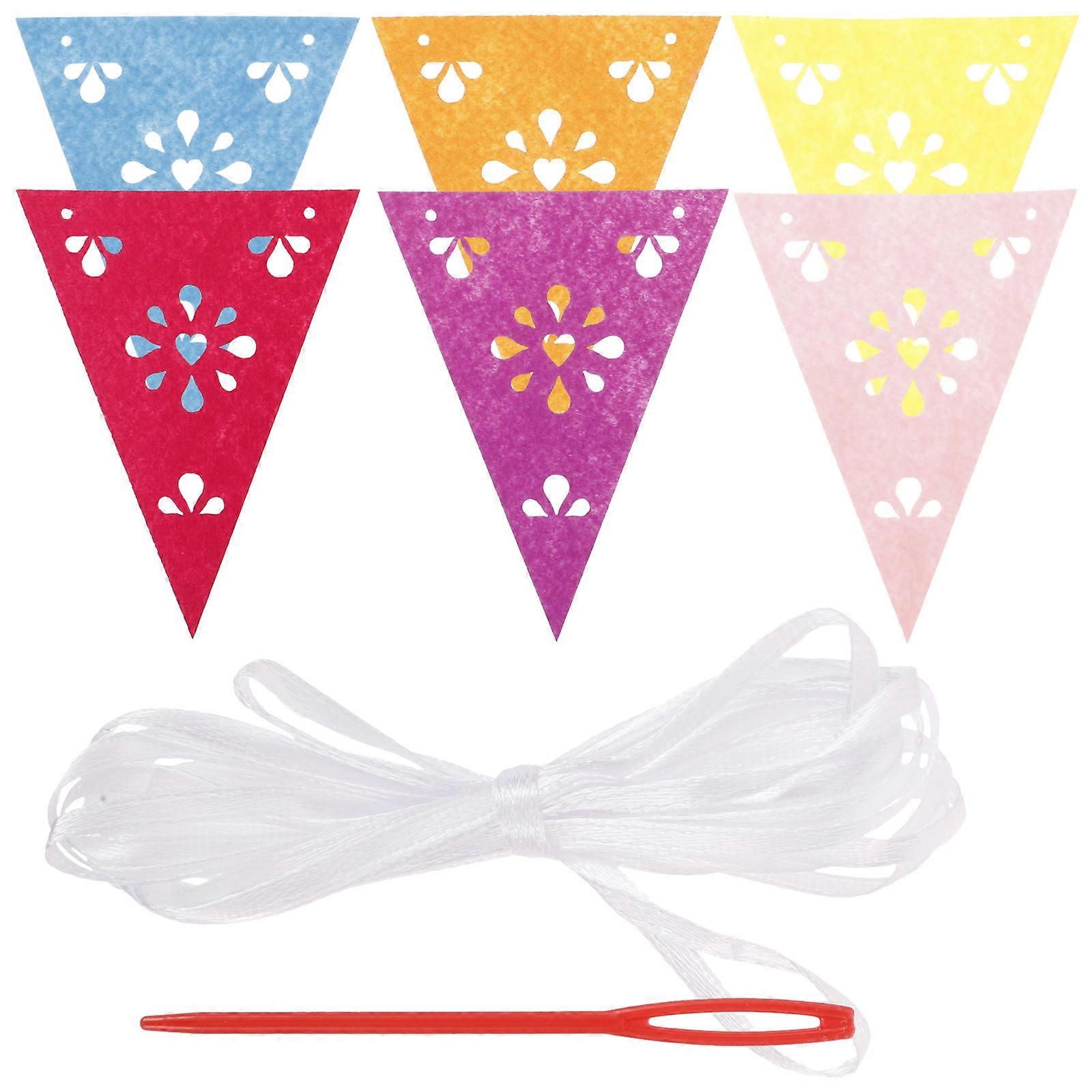 Fiesta Party Triangular Flag Mexican Banner for Decoration 1Set Lightweight Felt