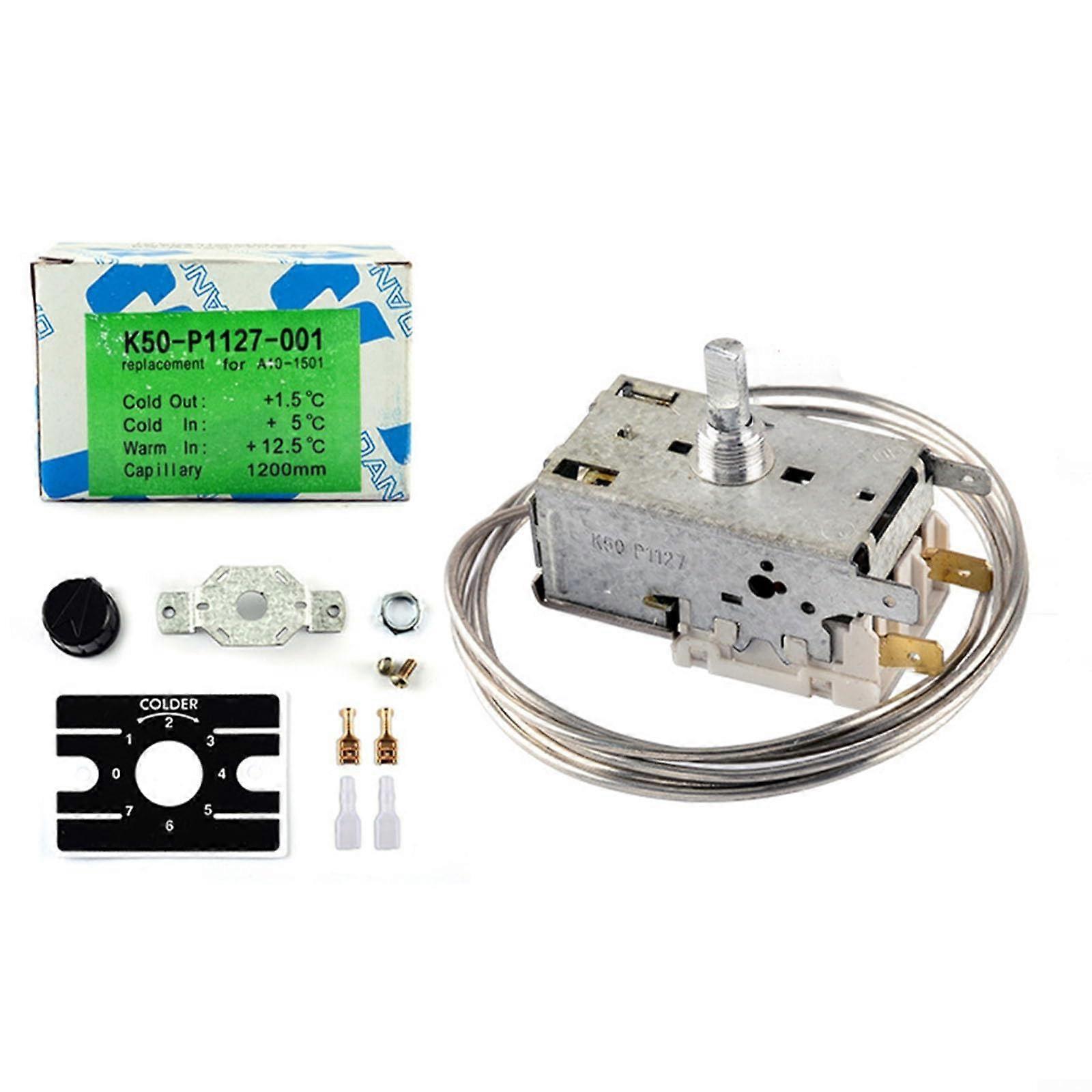 K50 Refrigerator Thermostat with Wide Temperature Range, Fridge Freezer Temperature Control Switch