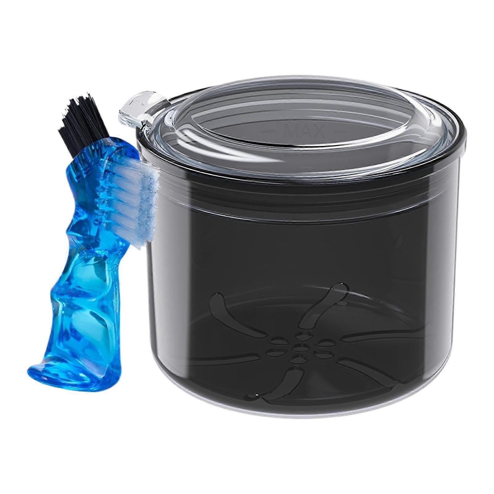 Denture Cleaning Case with Strainer Basket, Travel Denture Cup for Retainers and False Teeth