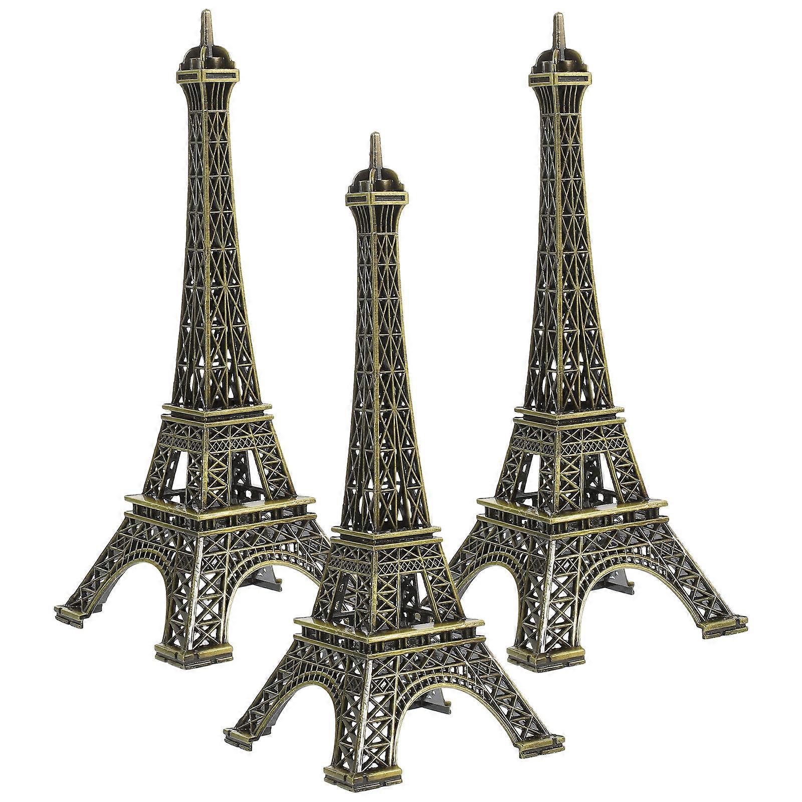 Desktop Eiffel Tower Decor Eiffel Tower Metallic Model for Decorating 3Pcs
