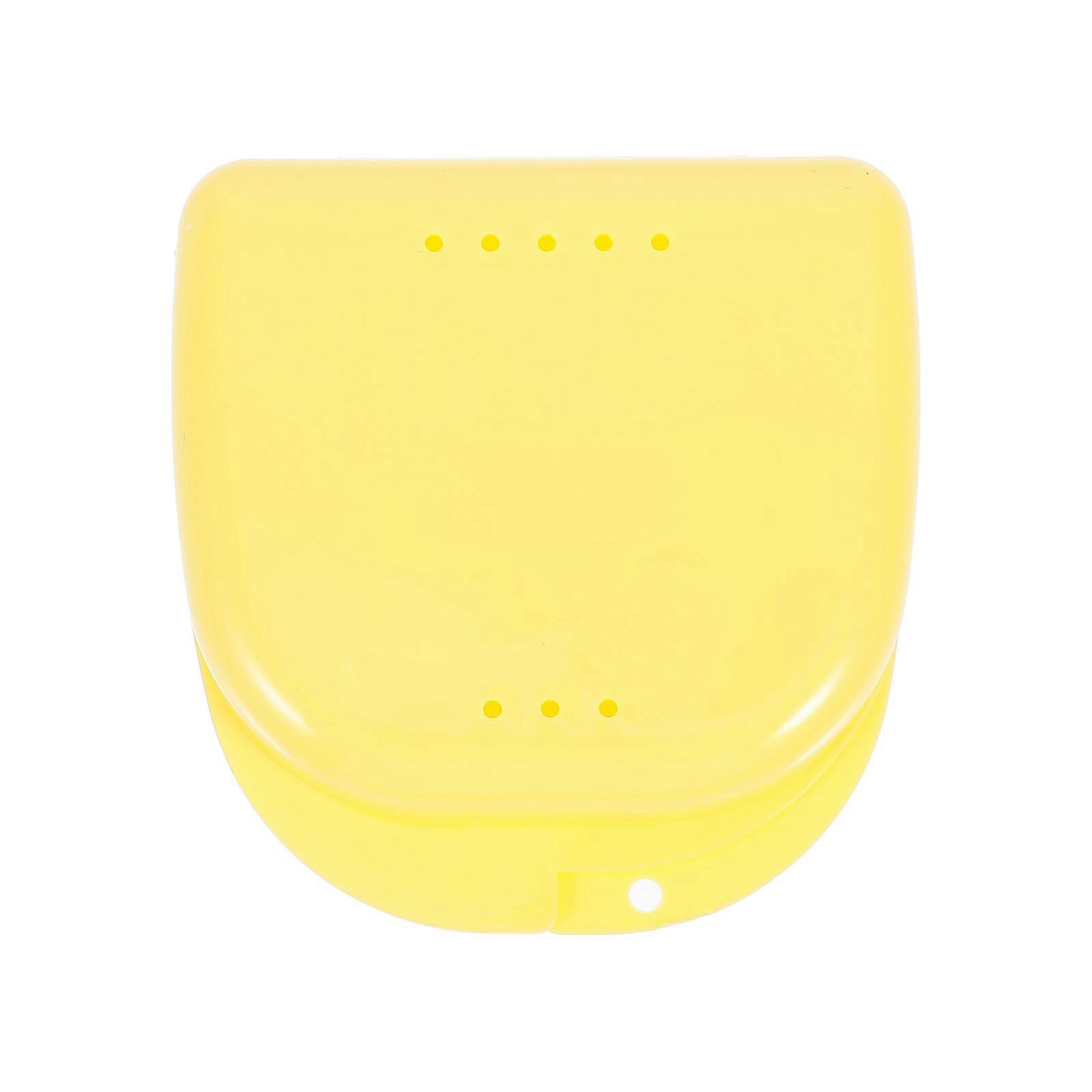 Mouth Guard Case Retainer Case for with Ventilation System Yellow Durable