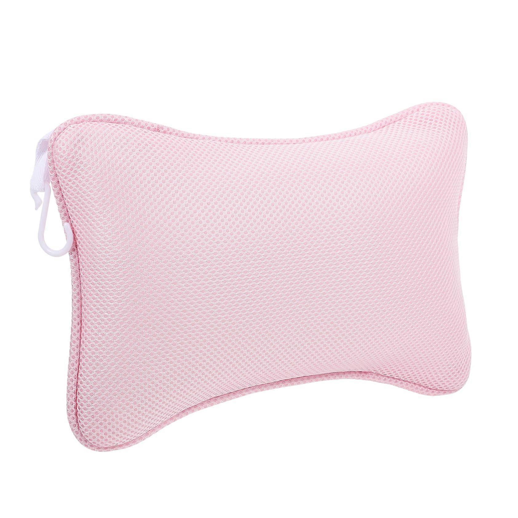 Bath Pillow with Suction Cups, Ergonomic Spa Neck and Back Support, QuickDry Mesh, 2pcs